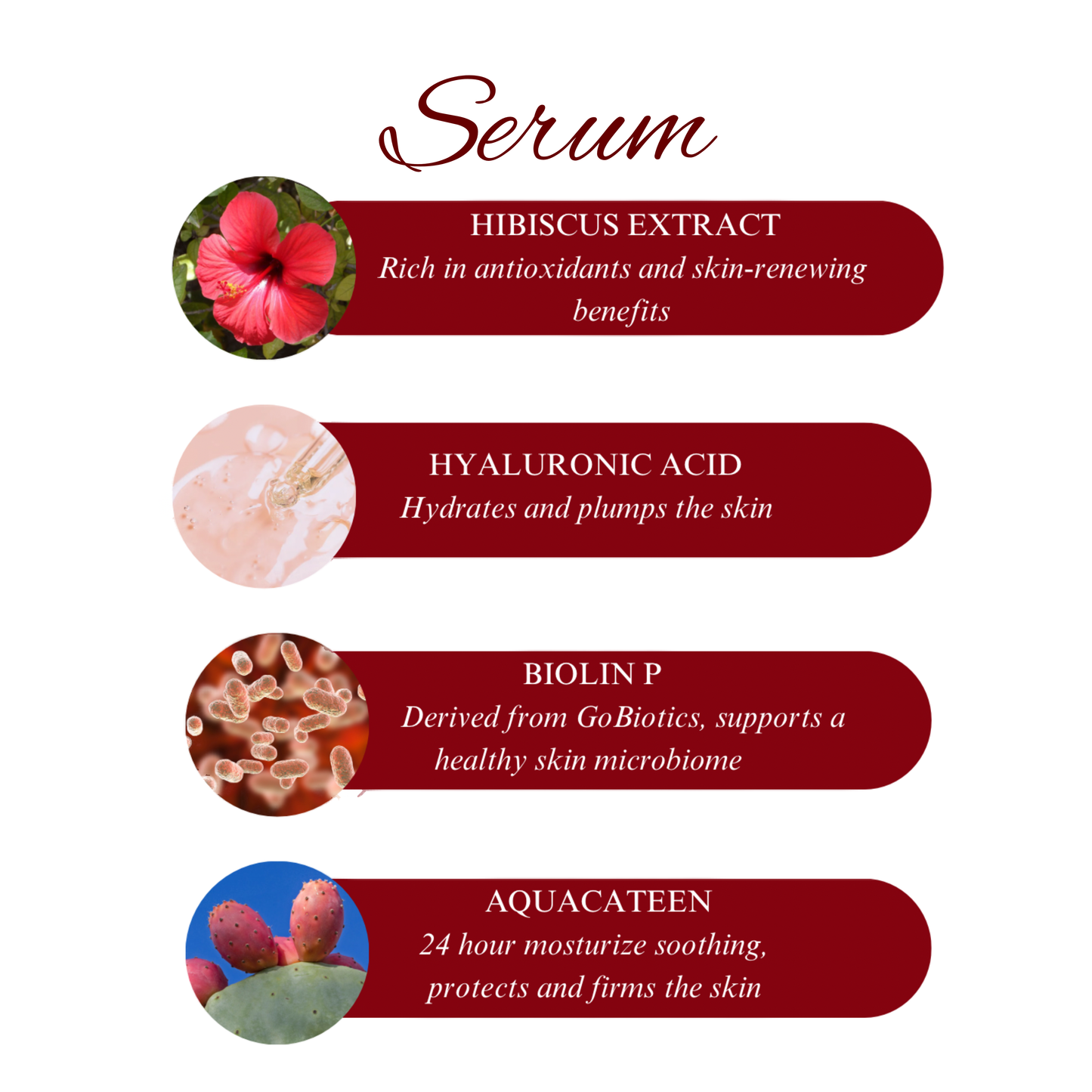 Cáliz Hibiscus Face Serum - Hydrates, Soothes & Plumps - 30ML